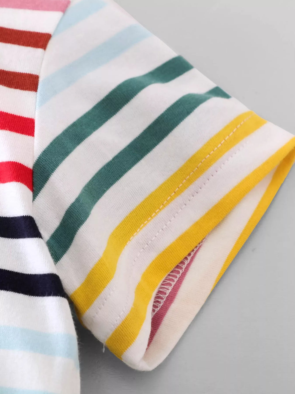 Children's Colorful Striped Polo Shirt and Car Print Shorts Set