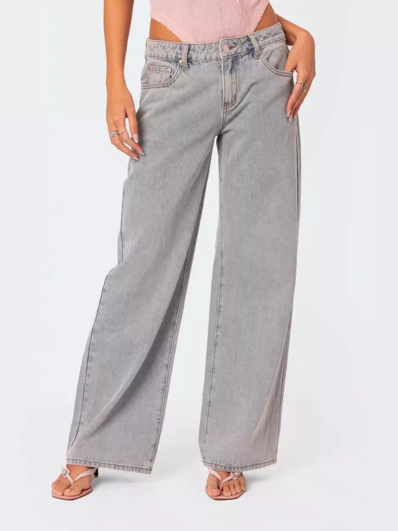 Washed Wide Leg Jeans