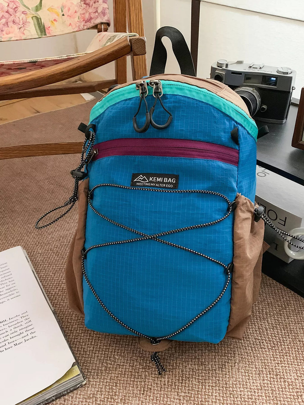Lightweight Contrast Backpack Bag
