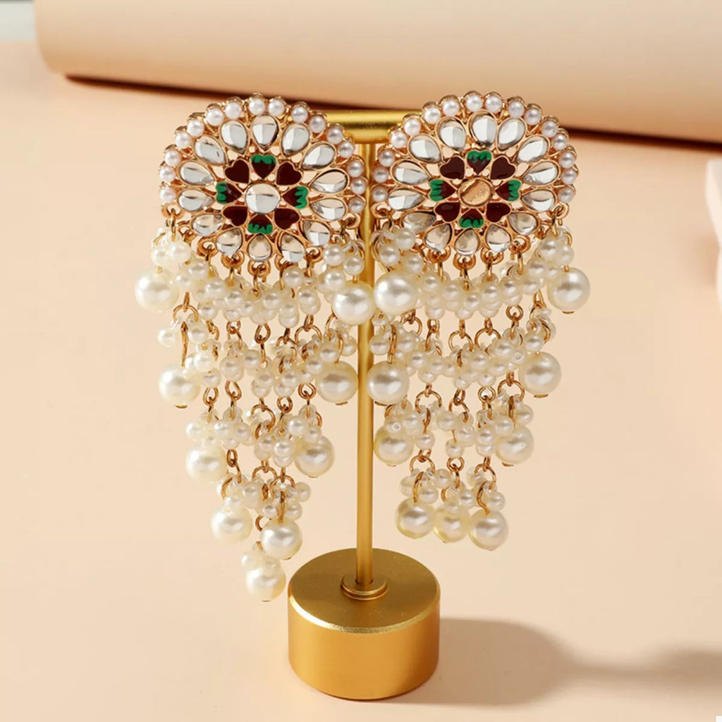 Pearl Fringe Dangle Earrings