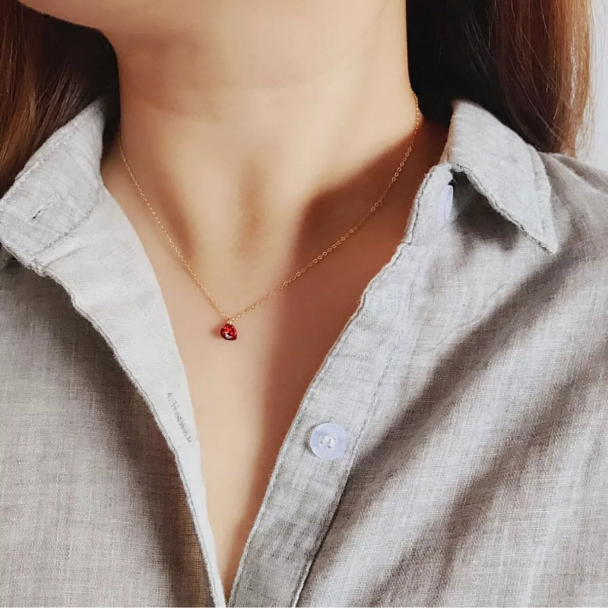 925 Sterling Silver Zircon Heart Necklace