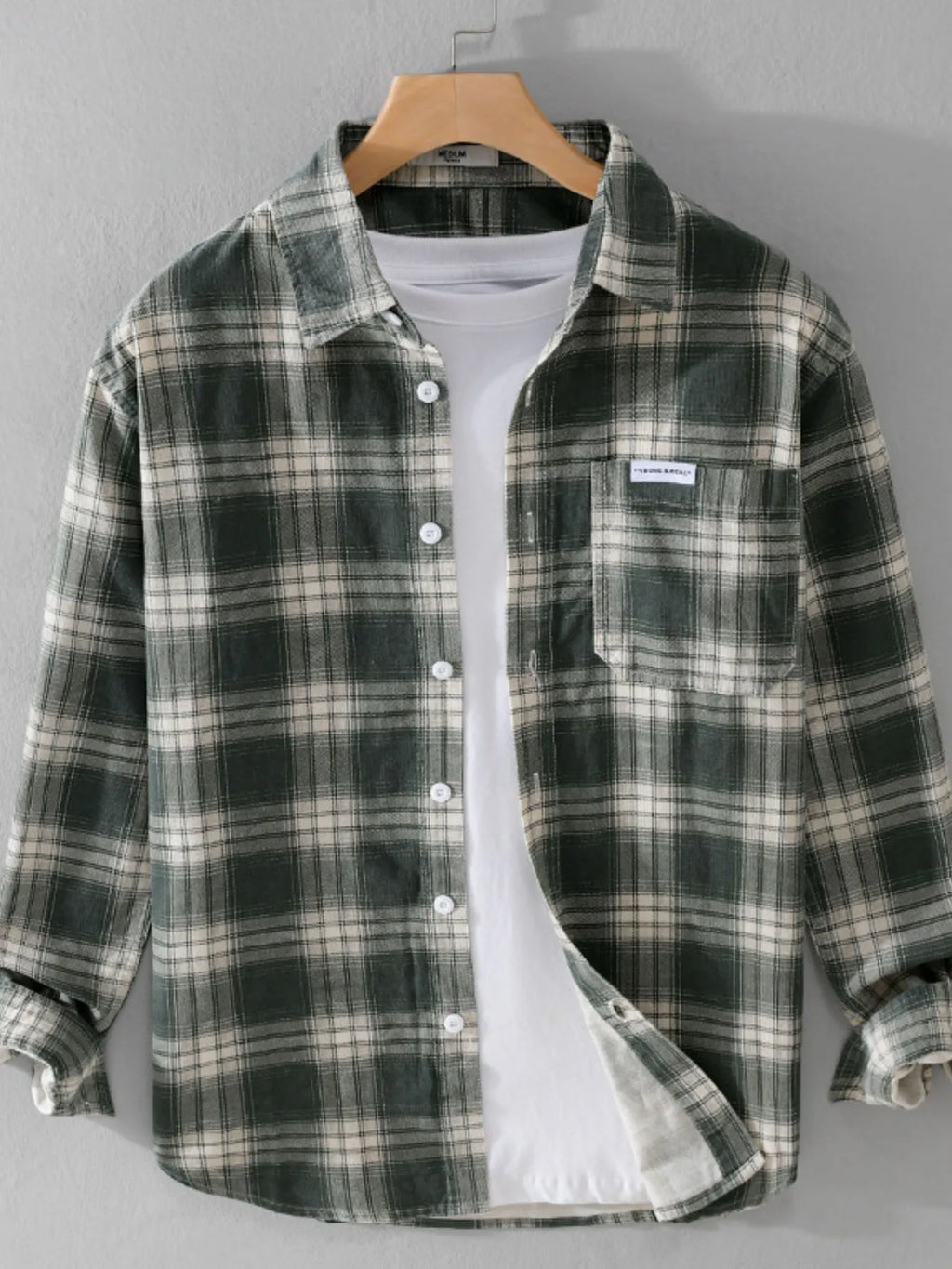 Men's Plus Size Plaid Button Up Long Sleeve Shirt