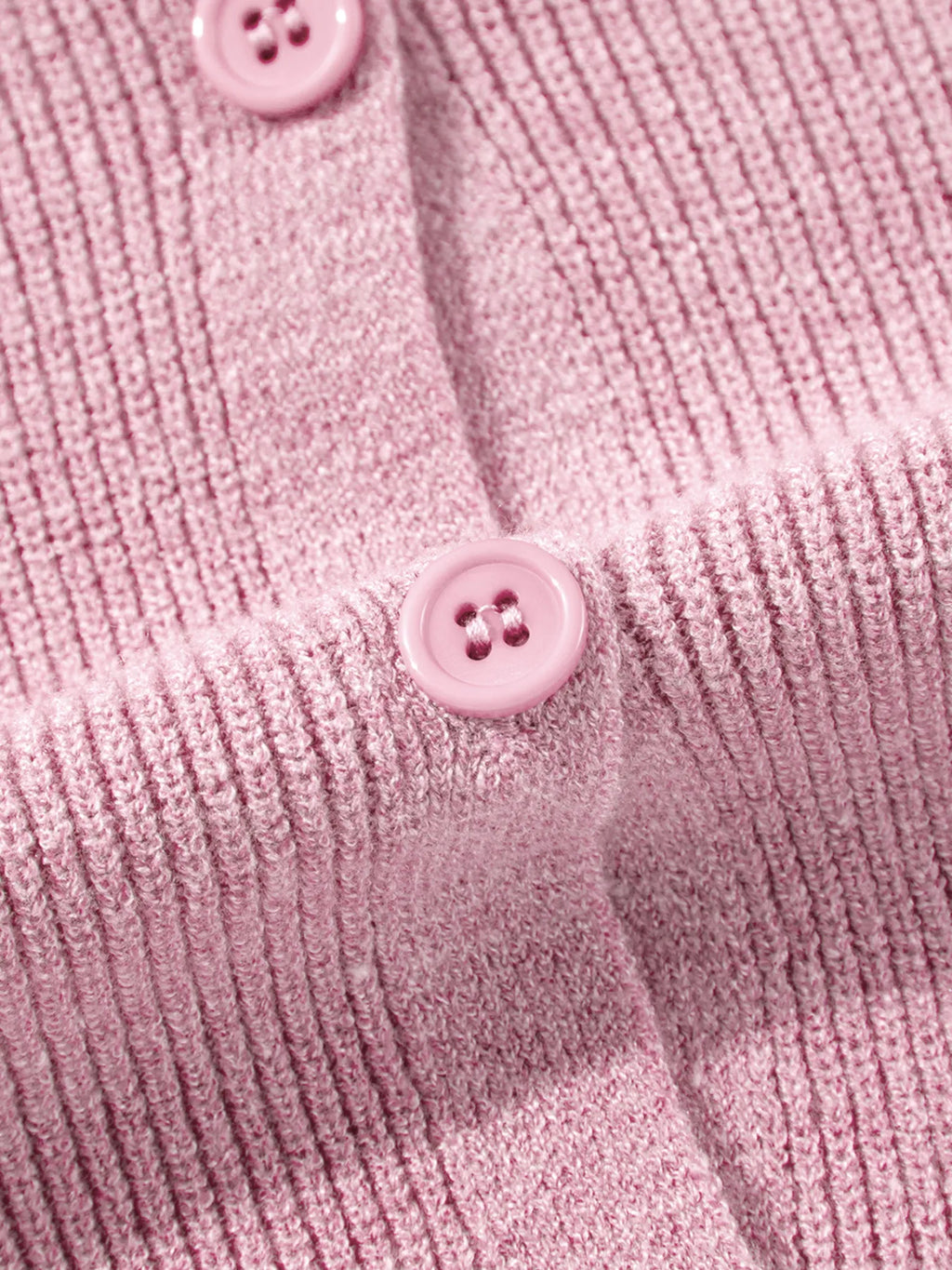 Ribbed Knit Button Front V Neck Cardigan