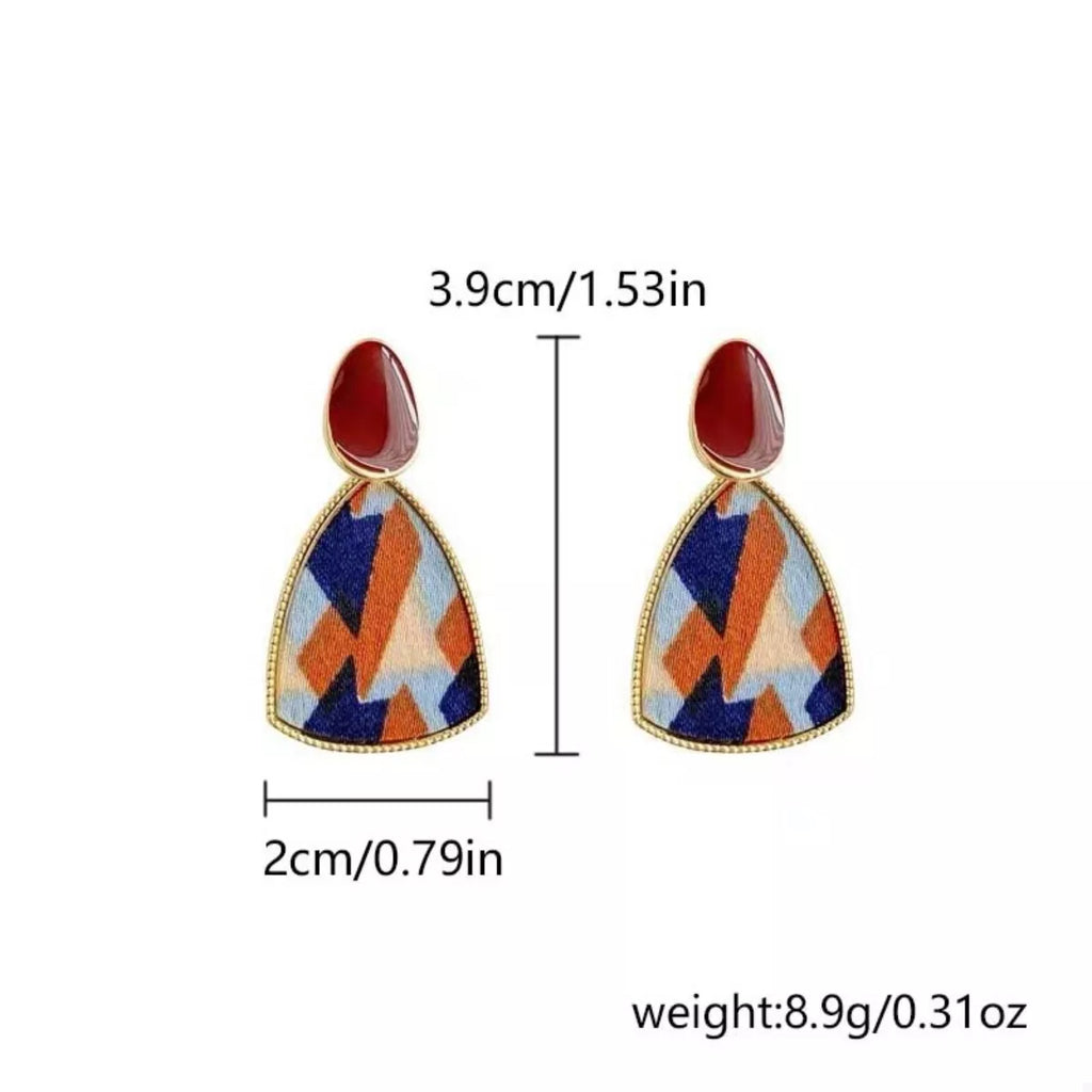 Colorful Abstract Pattern Drop Earrings