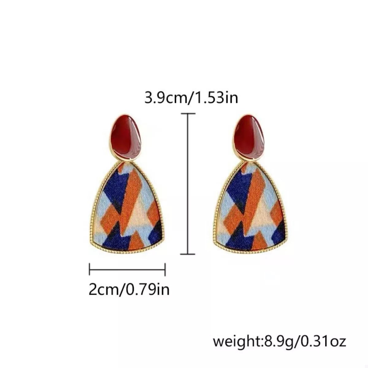 Colorful Abstract Pattern Drop Earrings