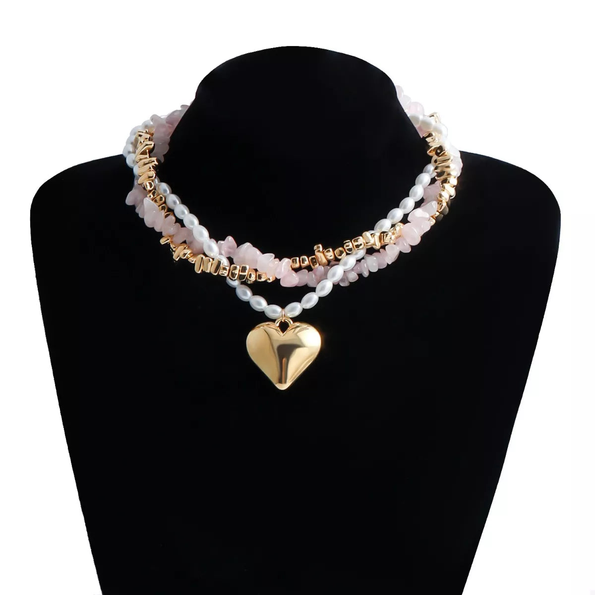 Three-Layered Heart Pendant Necklace