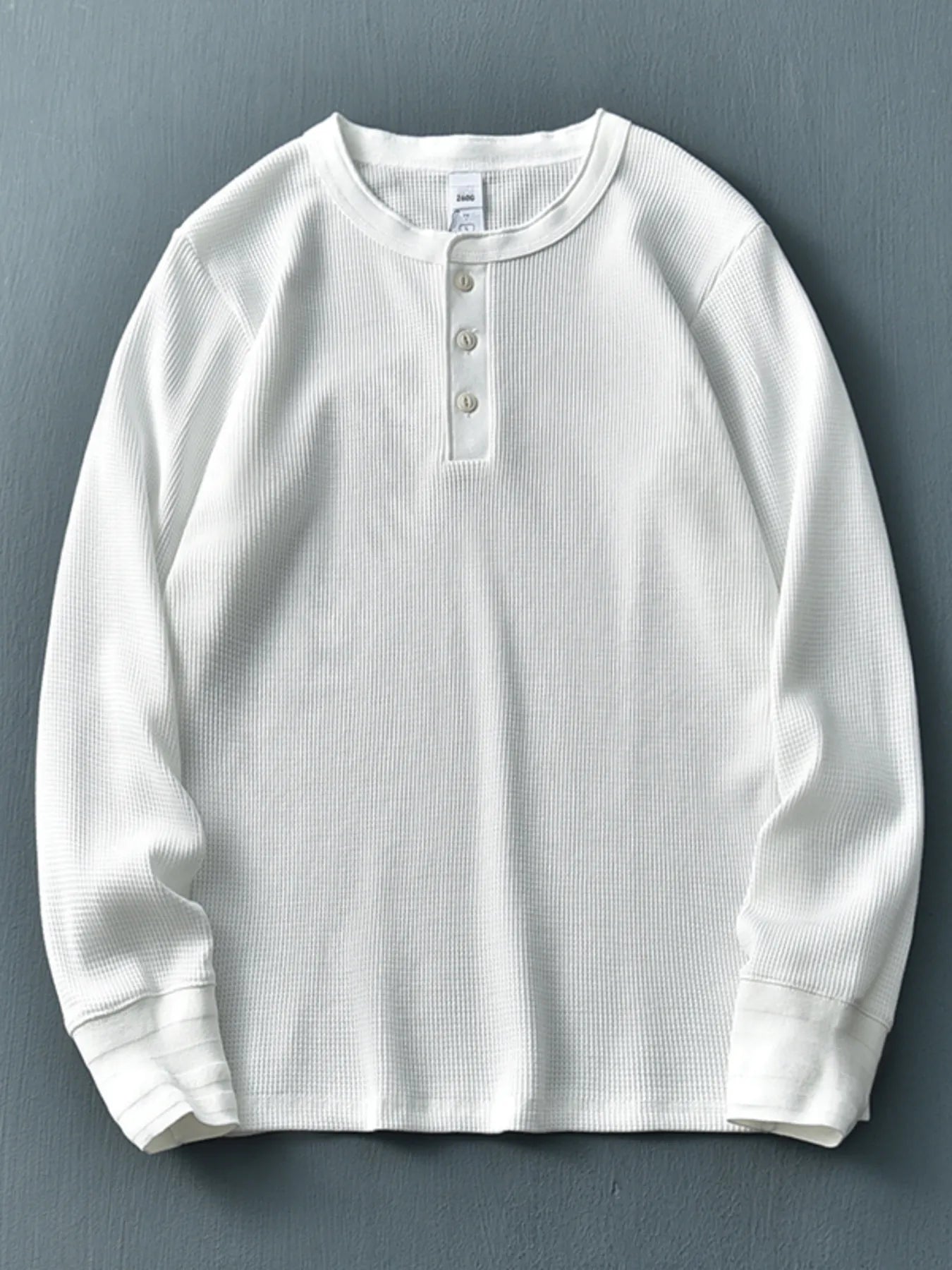 Men's Plus Size Button Detail Long Sleeve T-Shirt