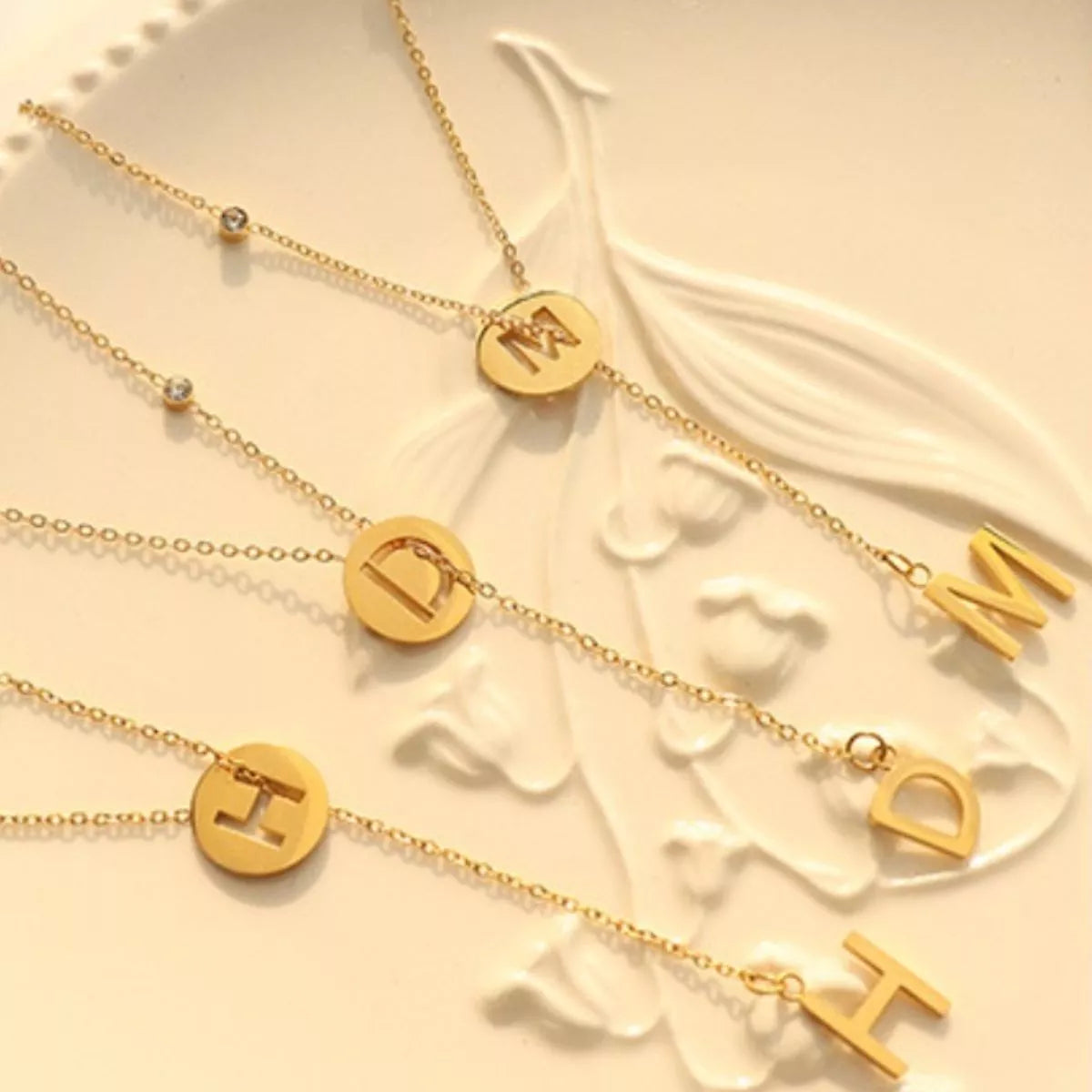 18K Gold-Plated Titanium Steel Letter Pendant Necklace