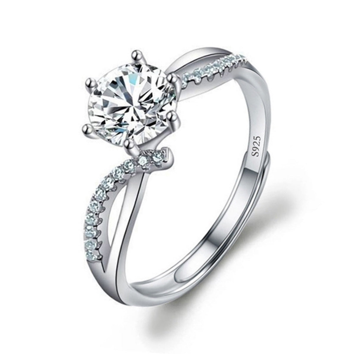 1 Carat Moissanite 925 Sterling Silver Ring