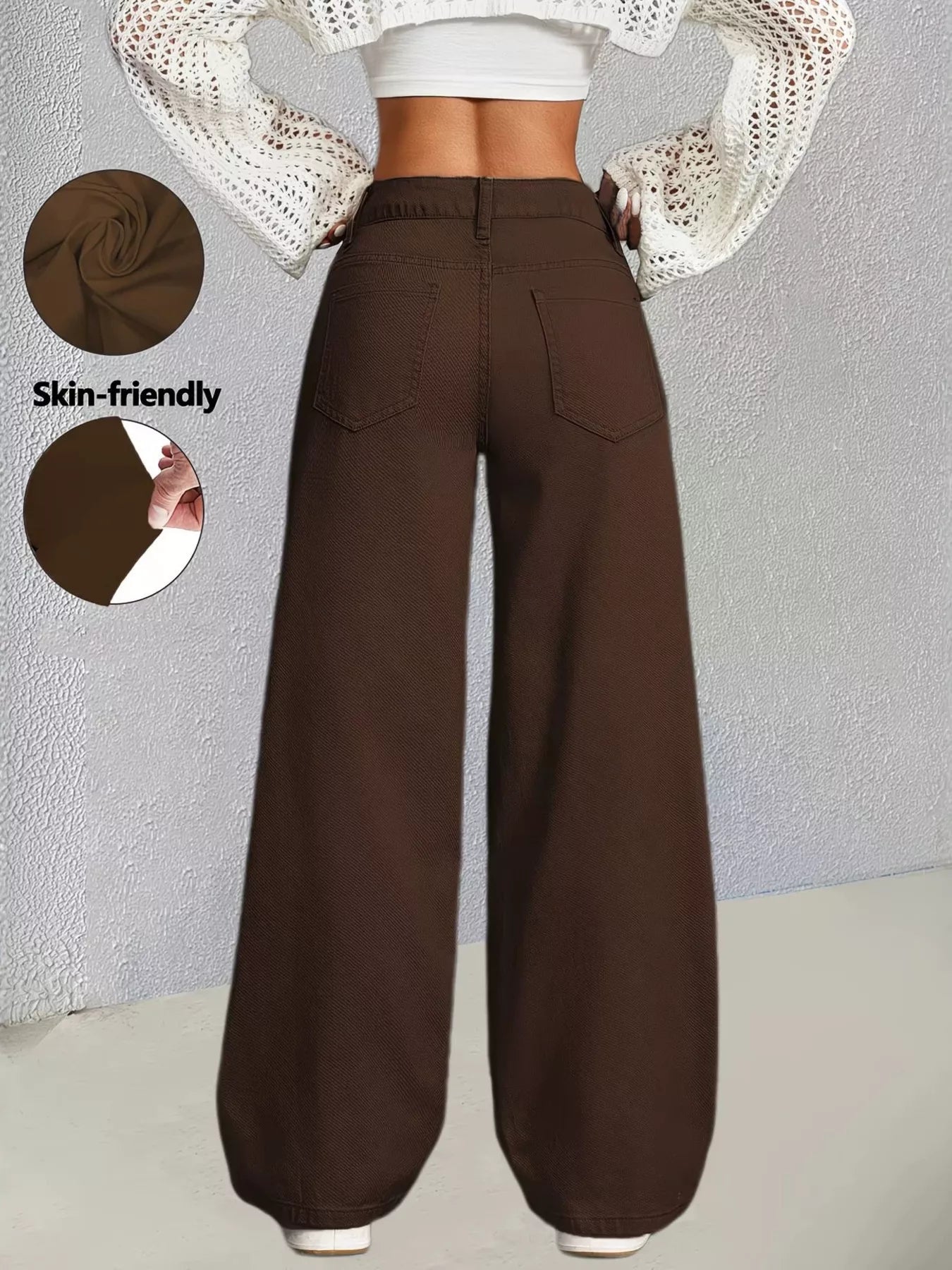 High-Waisted Wide-Leg Jeans