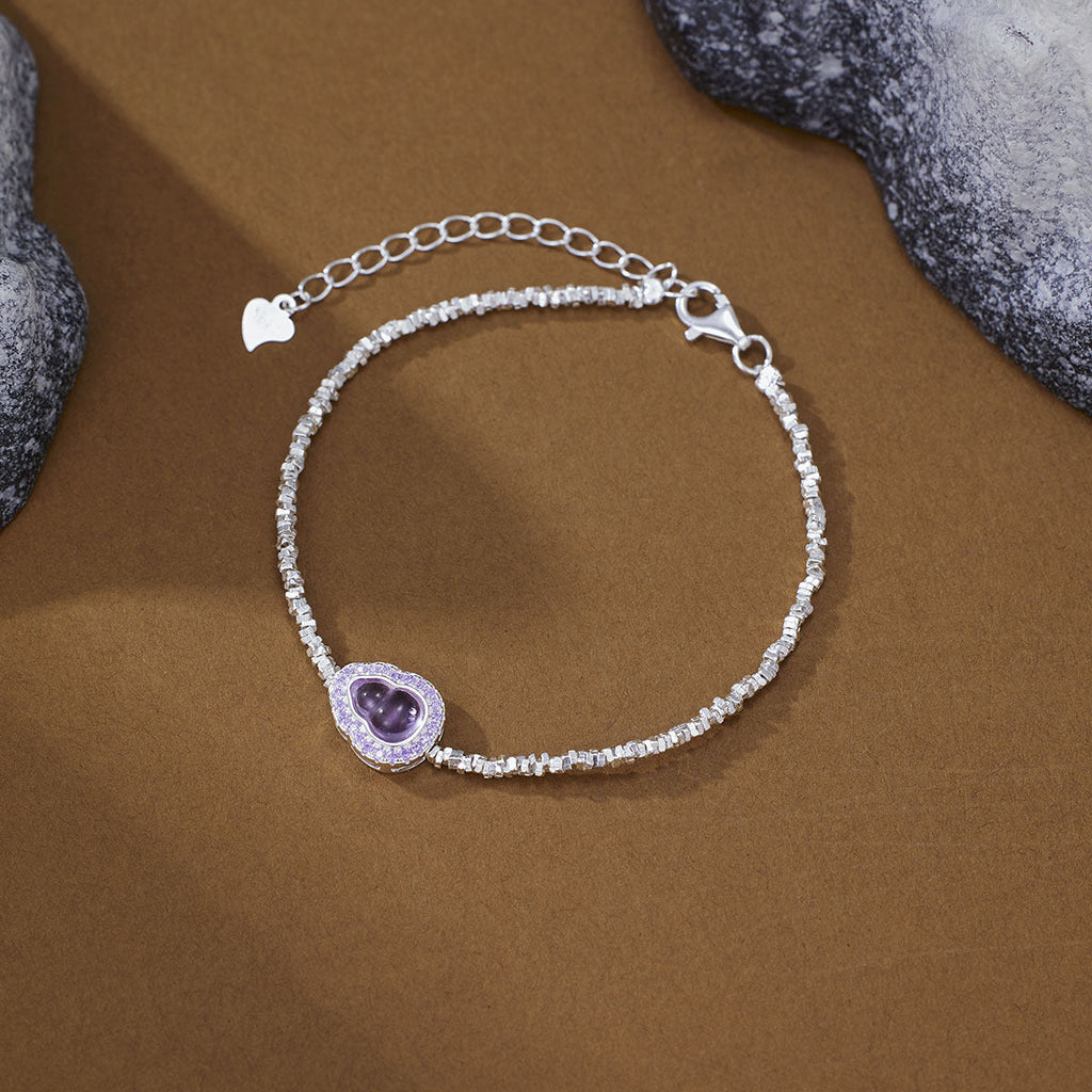 925 Sterling Silver Gourd Charm Bracelet