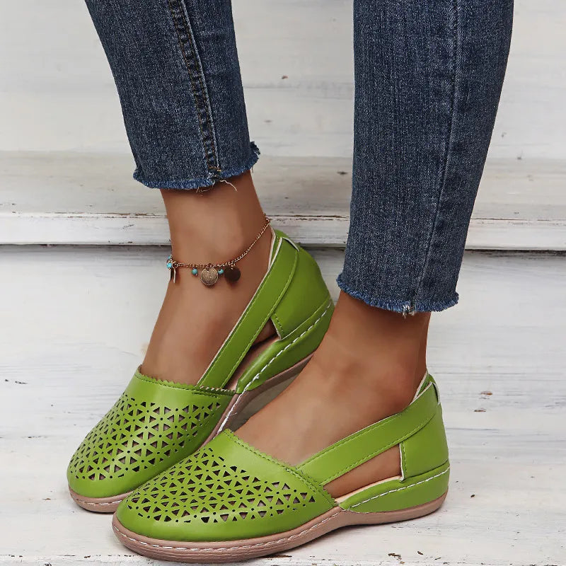 Cutout Round Toe Slip-Ons
