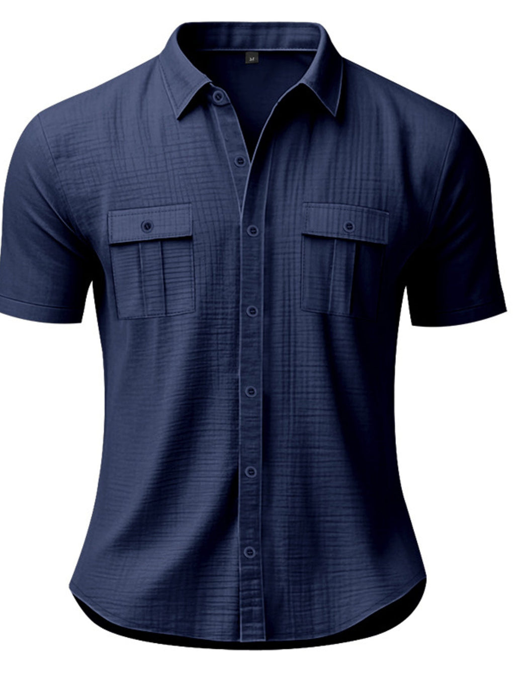 Men's Full Size Short Sleeve Shirt with Pockets Plus Size