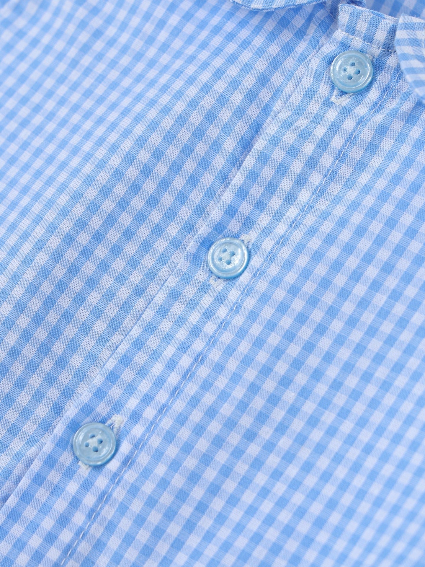 Children's Gingham Peter Pan Collar Button-Front Dress