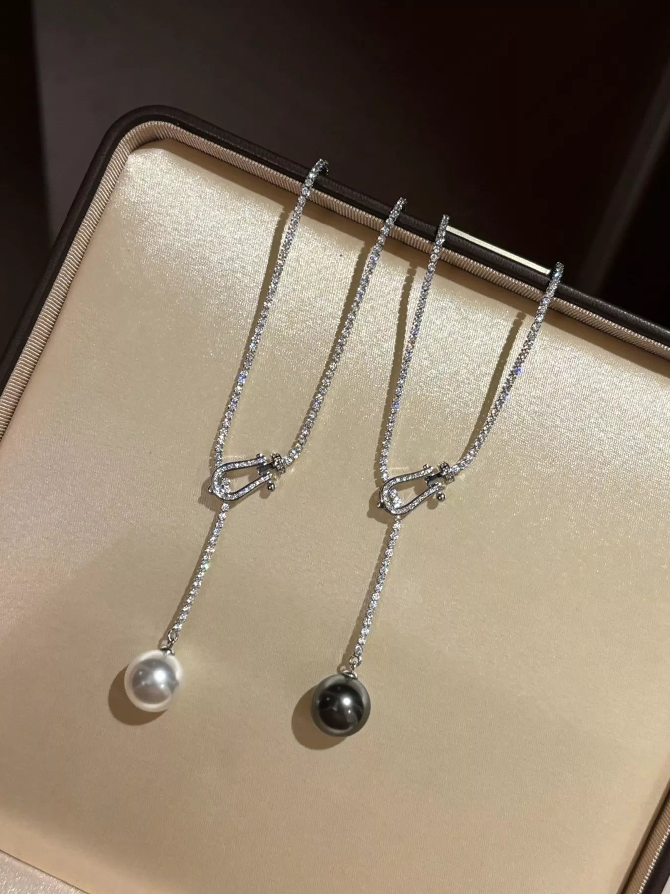 Alloy Pearl Drop Y-Necklace