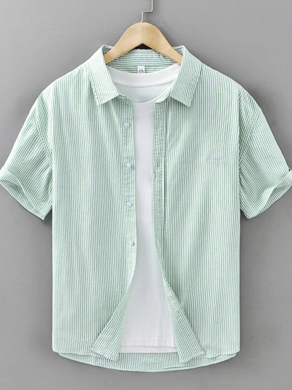 Men's Plus Size Classic Striped Short Sleeve Shirt