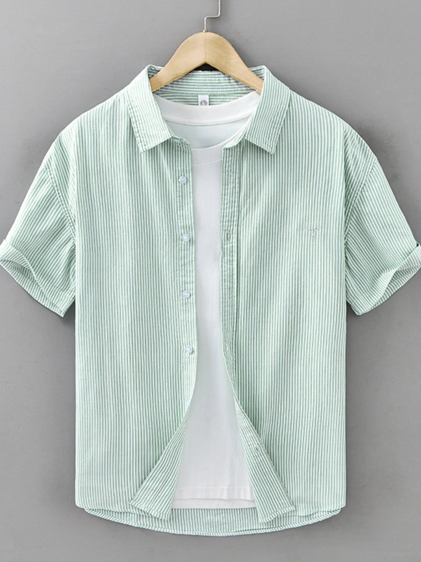 Men's Plus Size Classic Striped Short Sleeve Shirt
