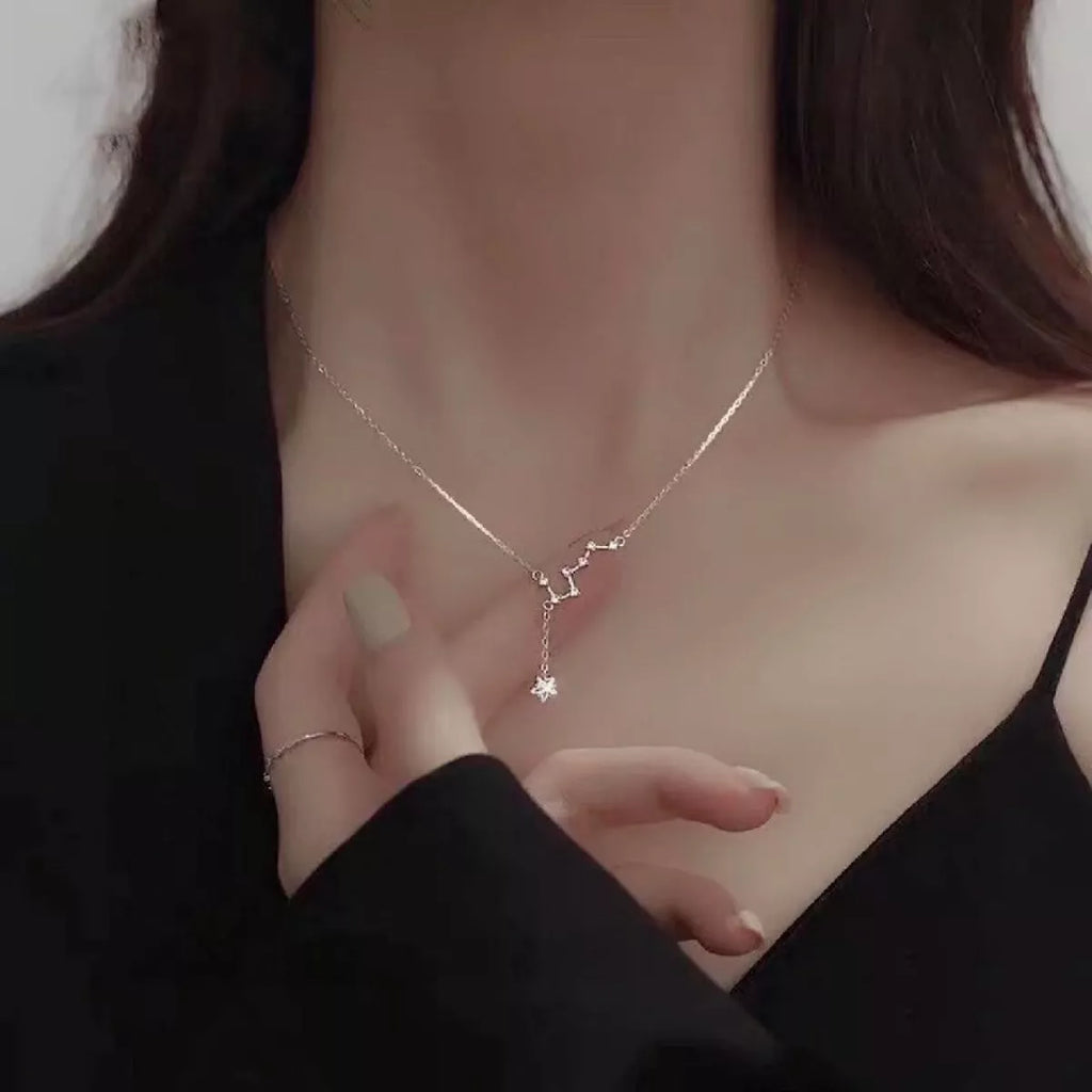 925 Sterling Silver Zircon Star Necklace