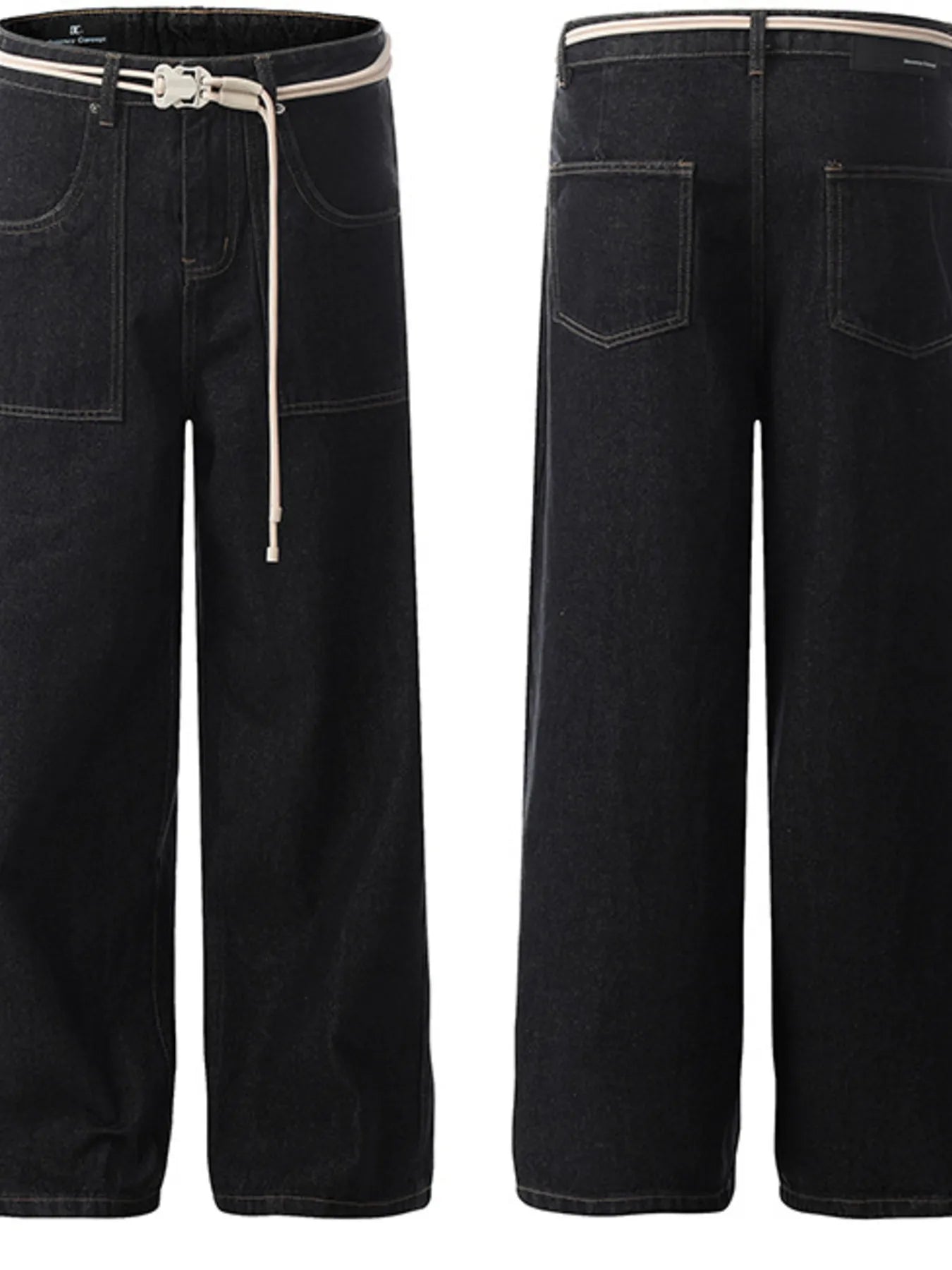 Men's High-Waisted Wide-Leg Jeans
