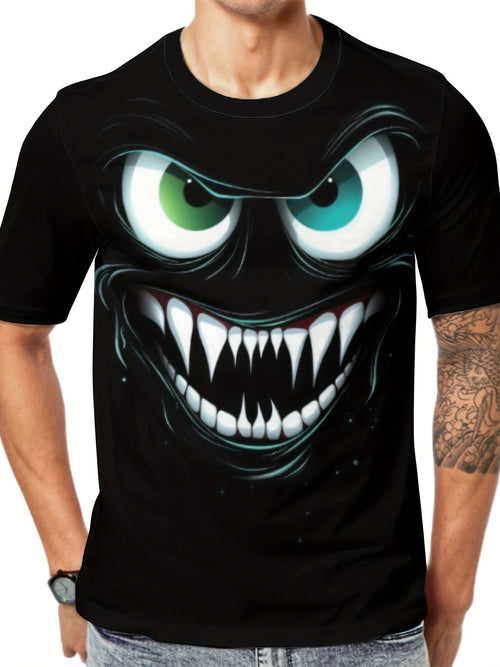3D Evil Smile T-Shirt for Men – Streetwear Graphic Short Sleeve Tee