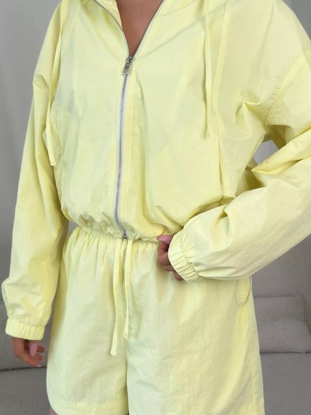 Lightweight Hooded Jacket and Shorts Set