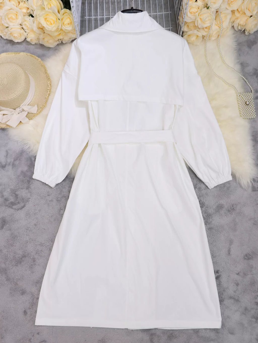 Tie Waist Midi Shirt Dress