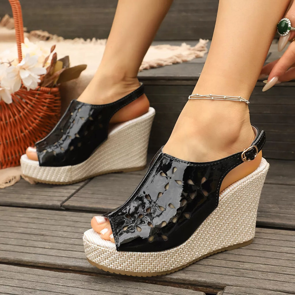 Peep Toe Wedge Sandals