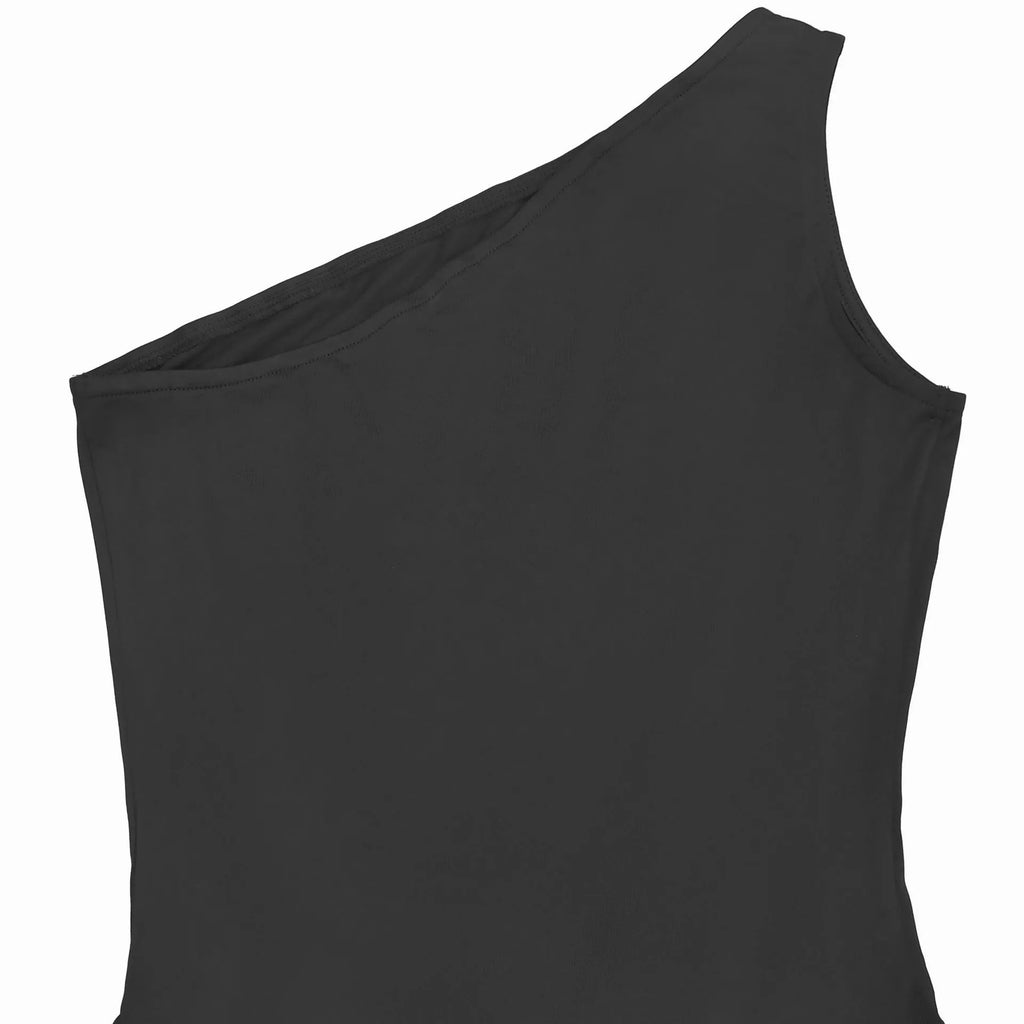Ruched One-Shoulder Maxi Dress