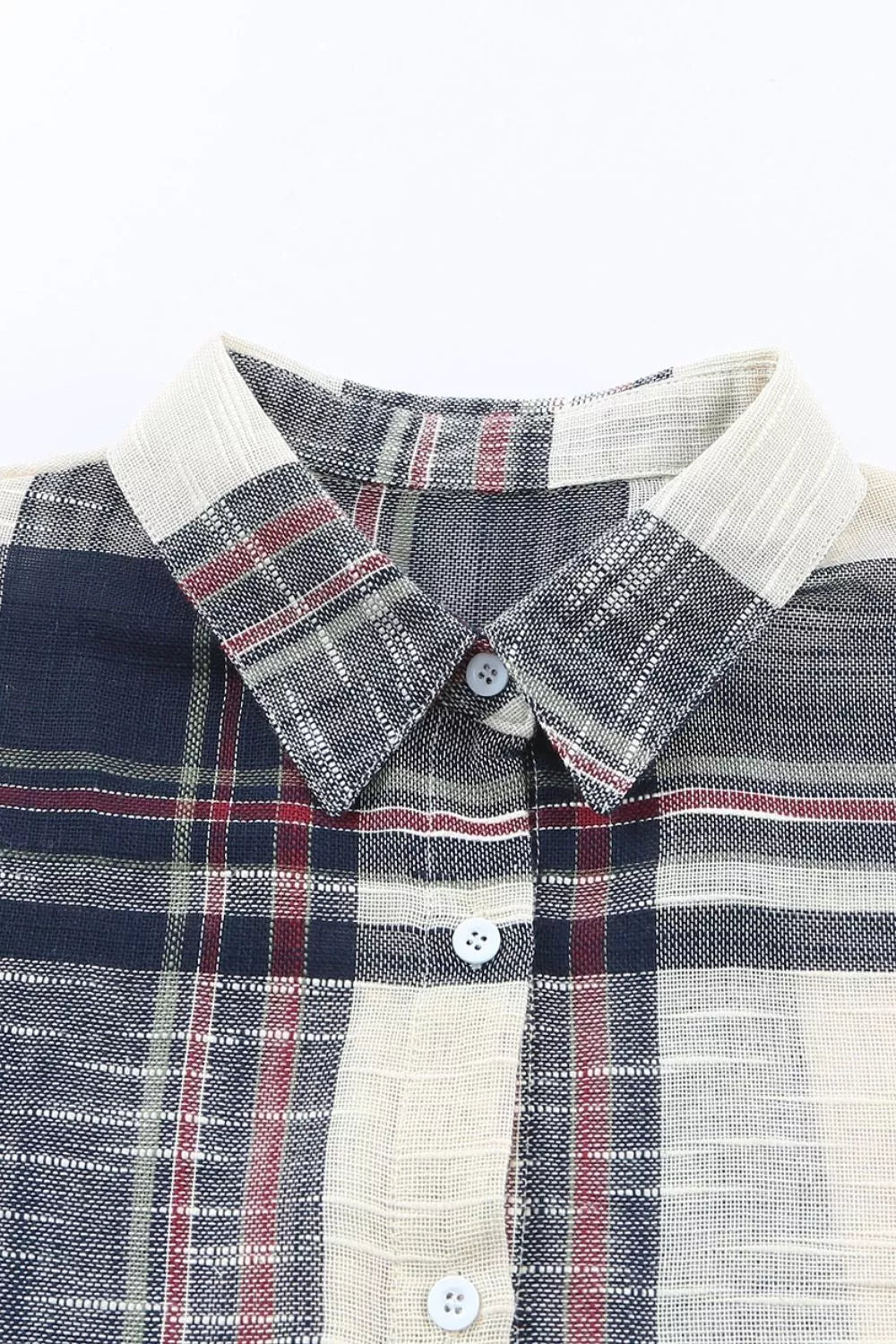 Plaid Button-Down Long Sleeve Shirt