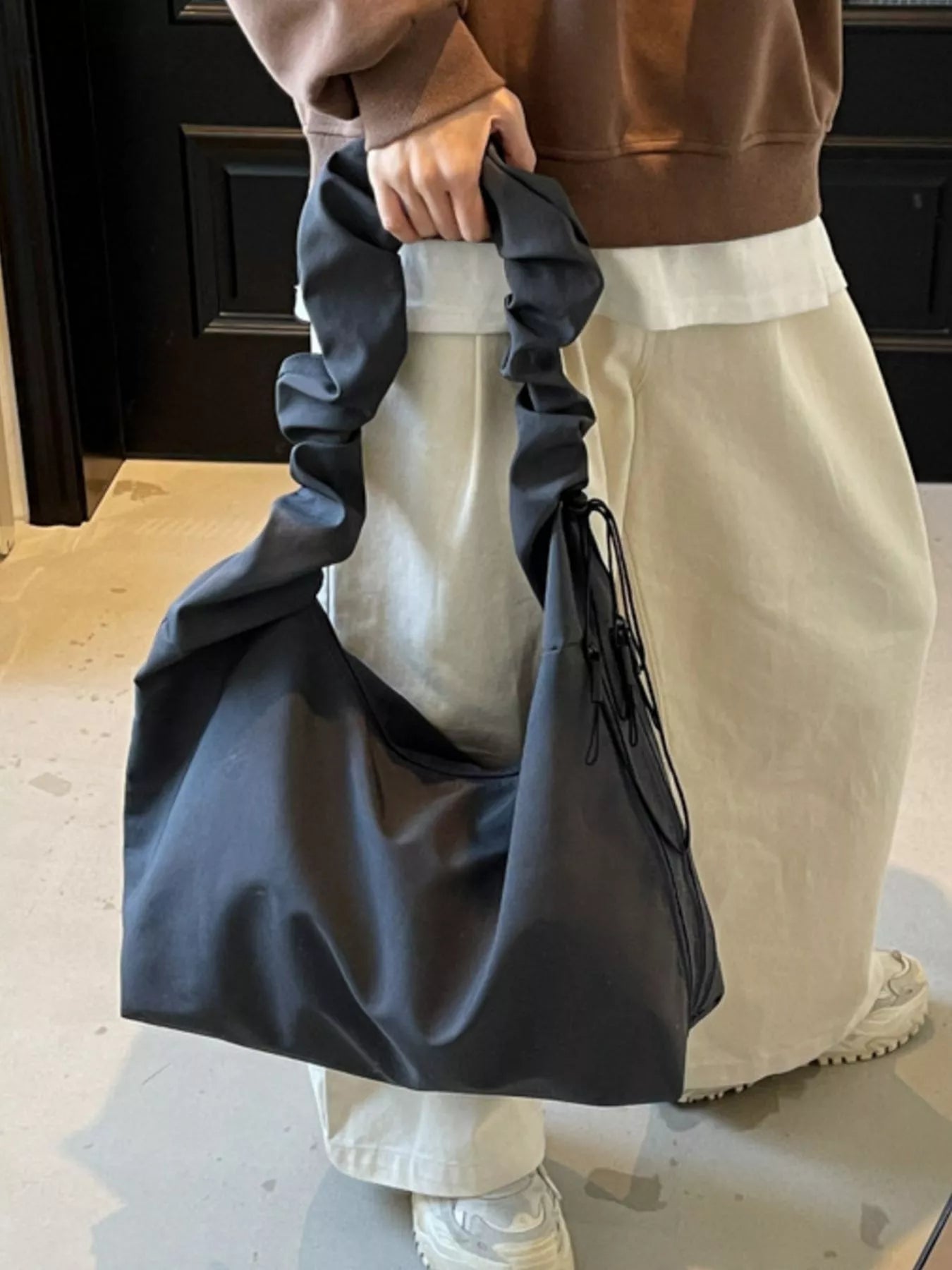 Ruched Handle Lightweight Shoulder Bag
