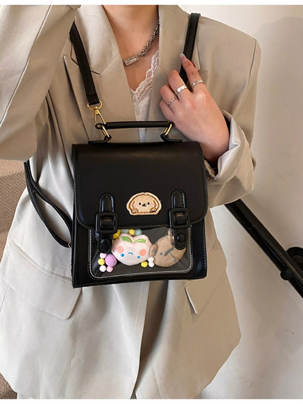 Cartoon Patch Decor Backpack Bag
