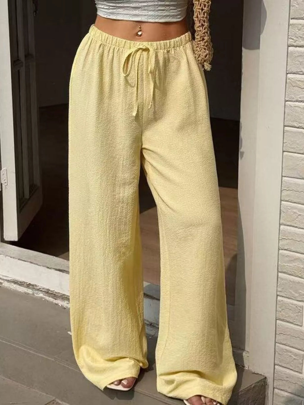 Plus Size High-Waisted Wide-Leg Pants