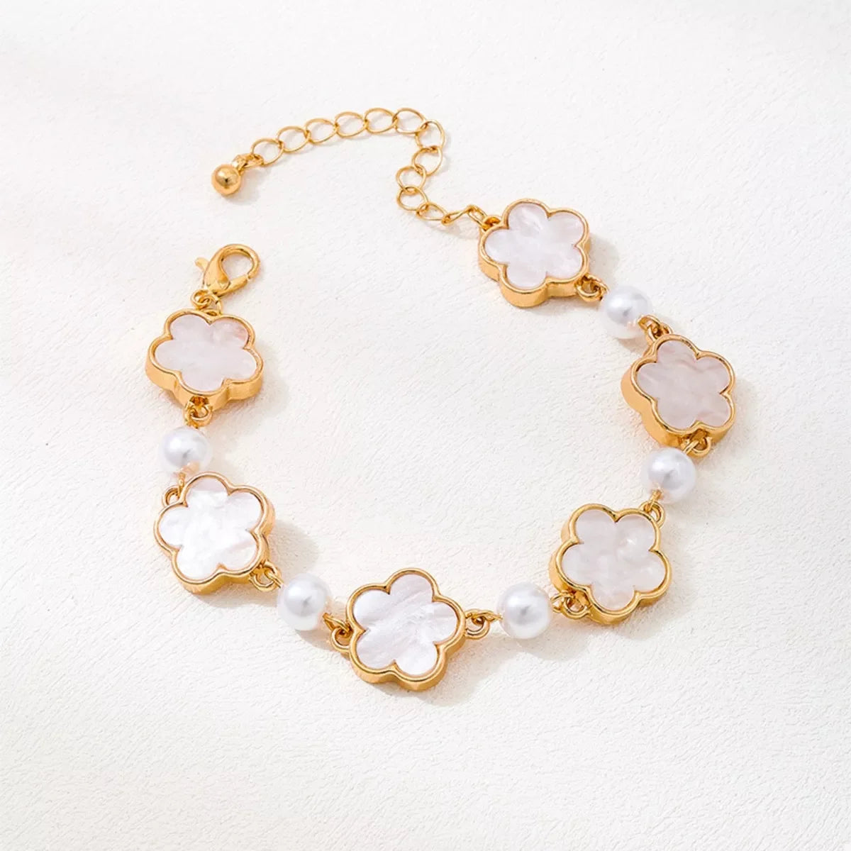 18k Gold-Plated Alloy Flower Bracelet