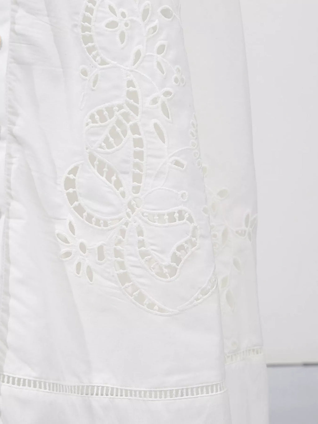 Sleeveless Eyelet Embroidered Button-Down Midi Dress