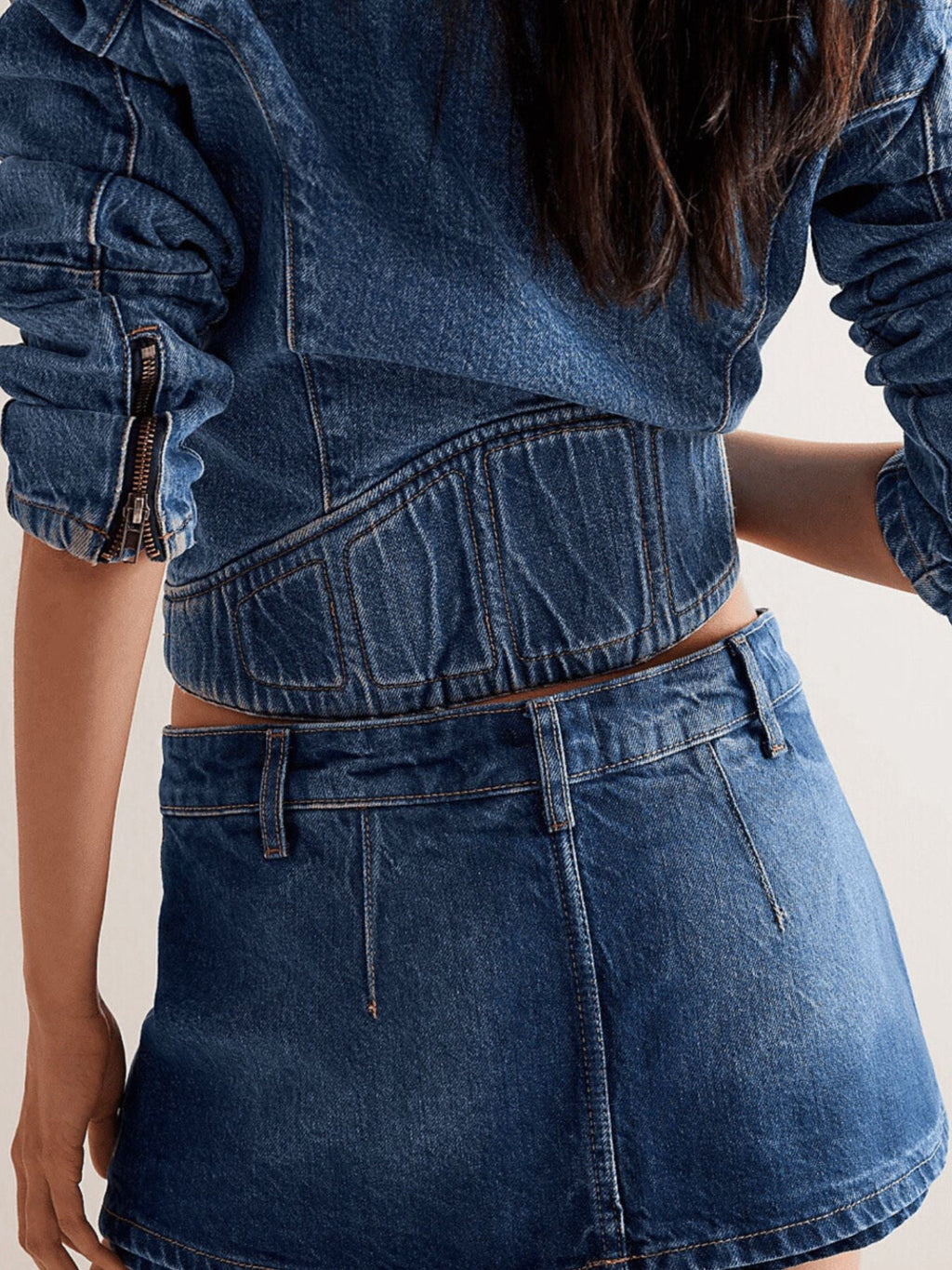 Classic Wash Denim Mini Skort