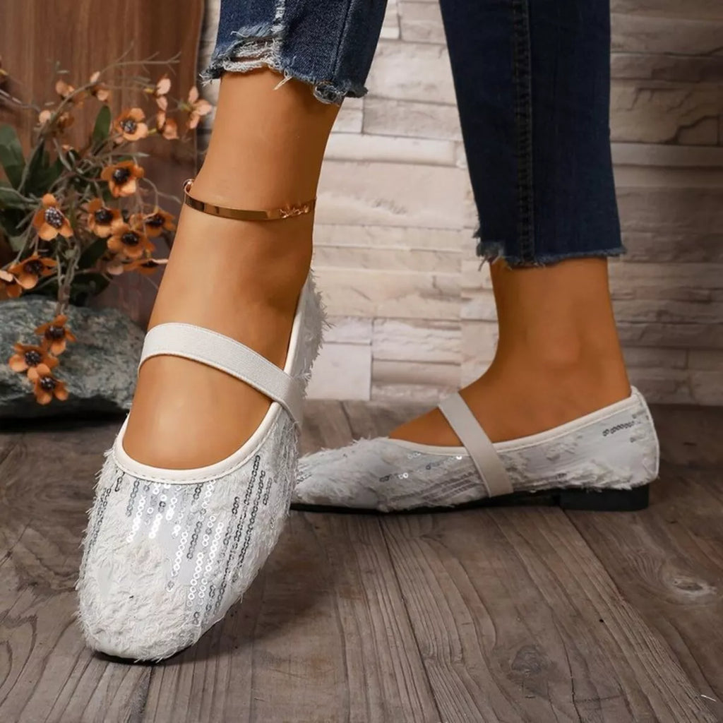 Sequin Round Toe Slip-Ons