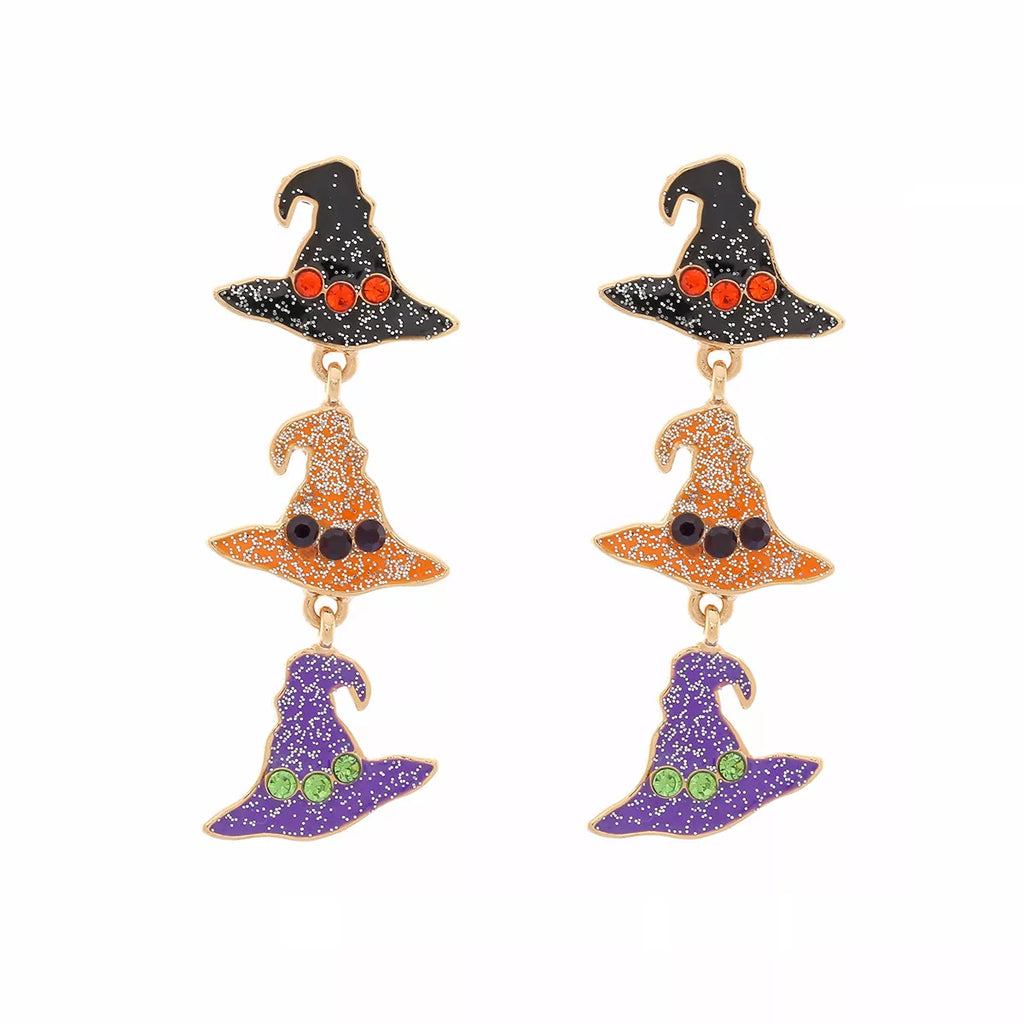 Halloween Witch Hat Drop Earrings