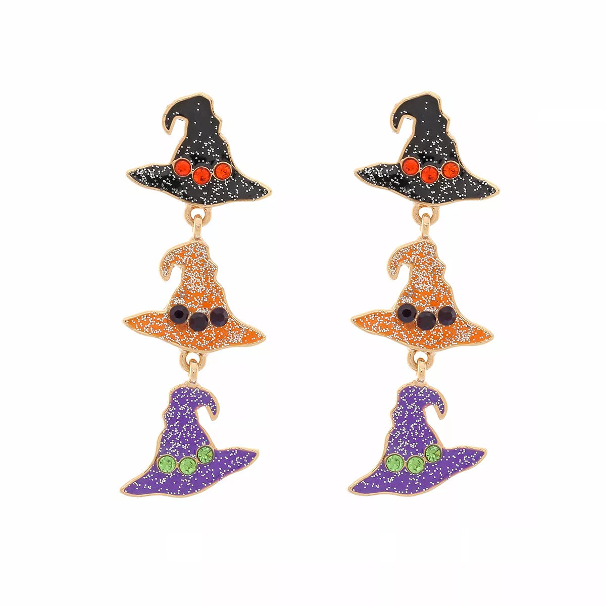 Halloween Witch Hat Drop Earrings