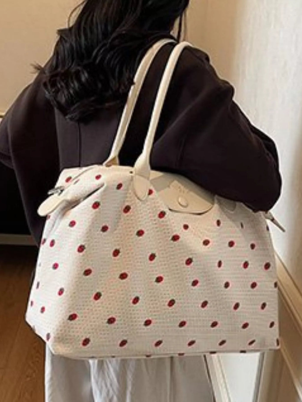 Strawberry Print Travel Bag