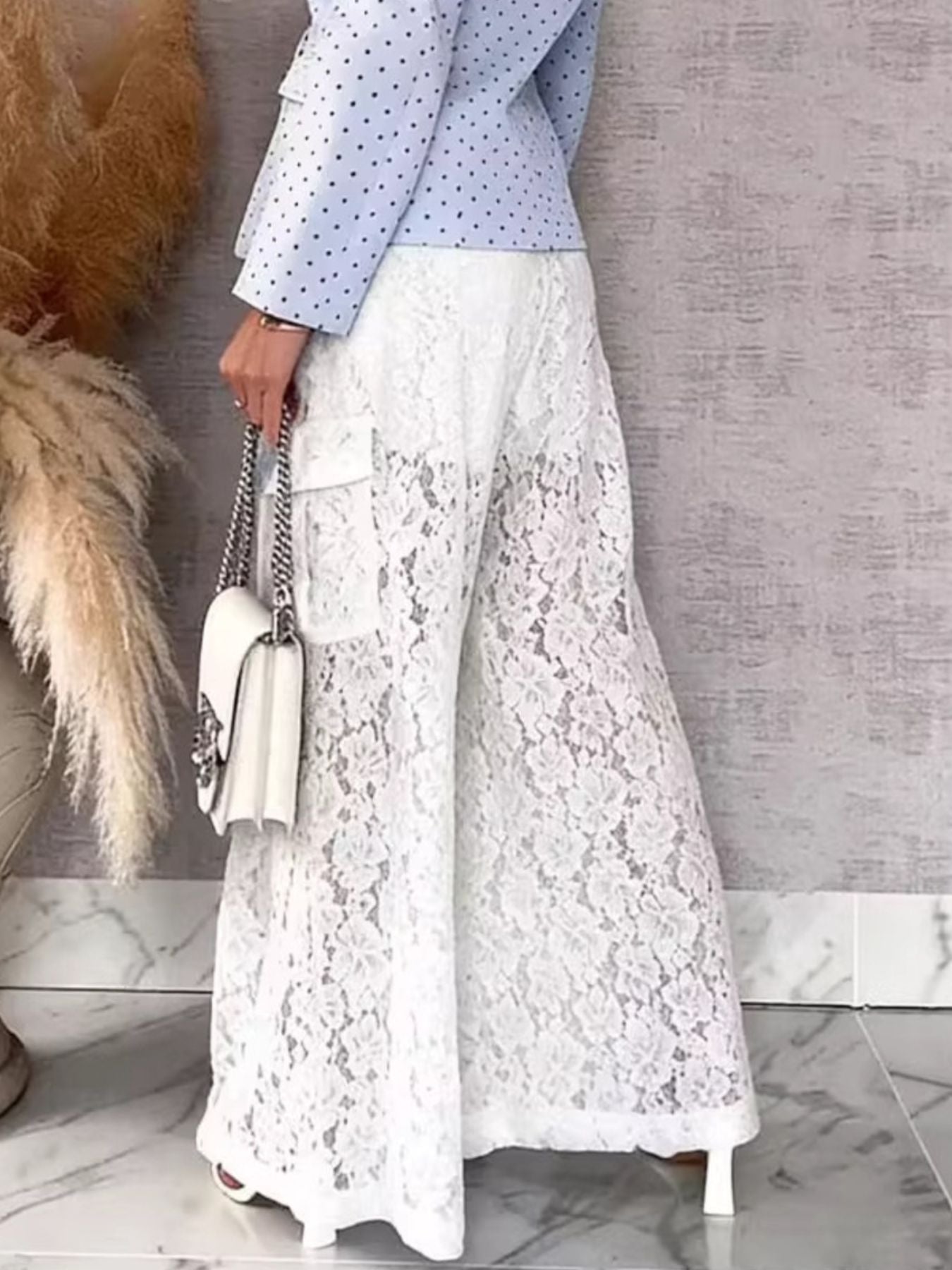 Lace Wide-Leg Pants