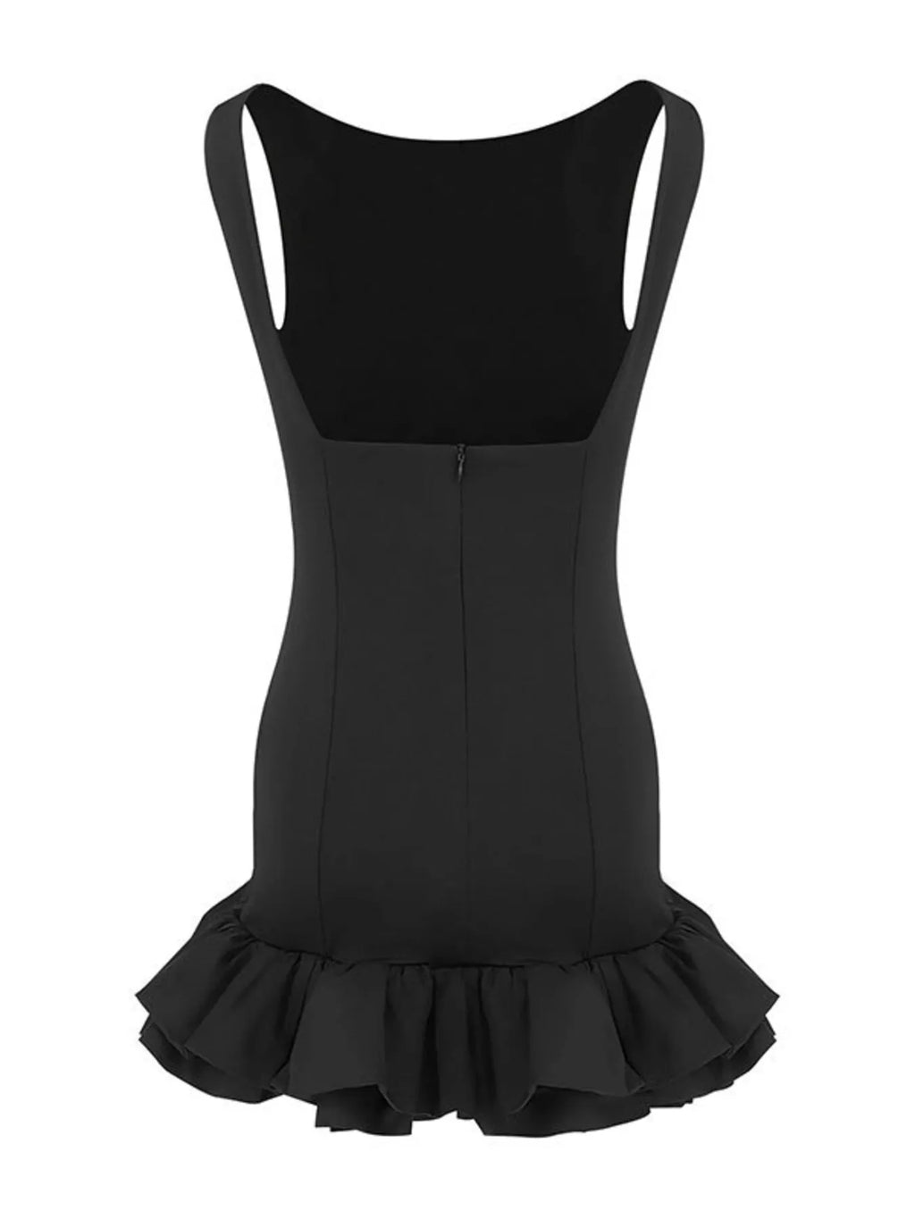 Ruffle Hem Sleeveless Mini Dress
