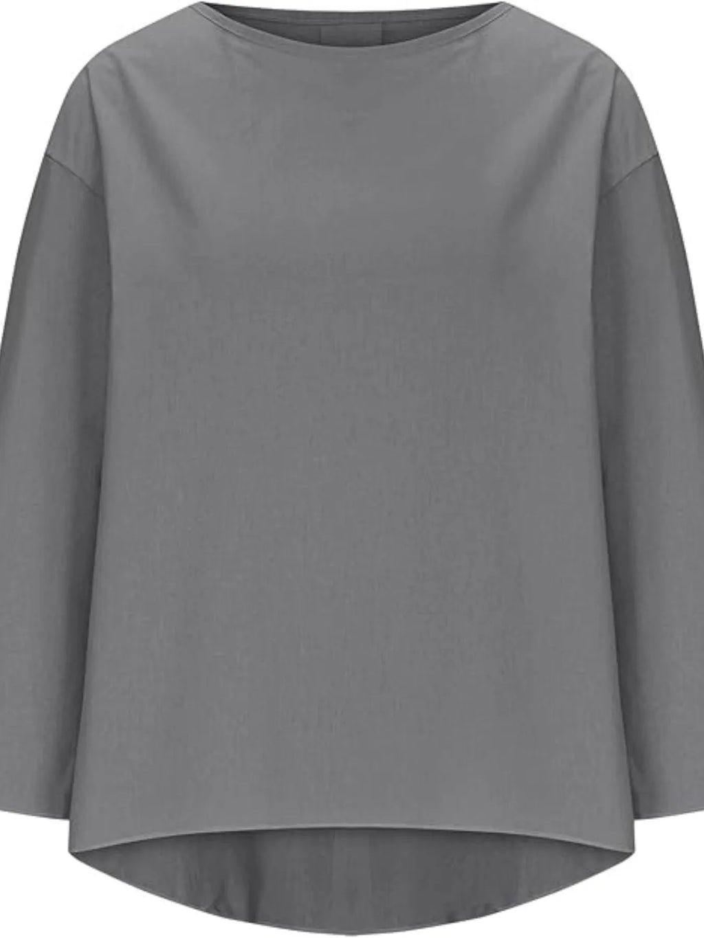 Full Size Round Neck Relaxed Fit Blouse Plus Size