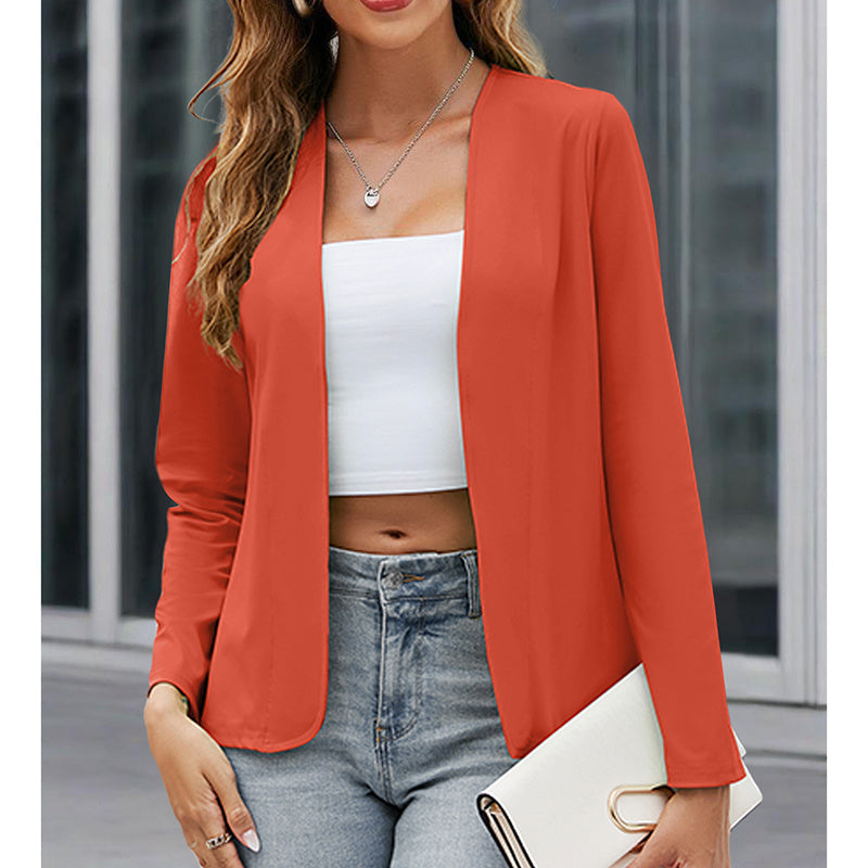Women’s Plus‑Size Open‑Front Casual Blazer