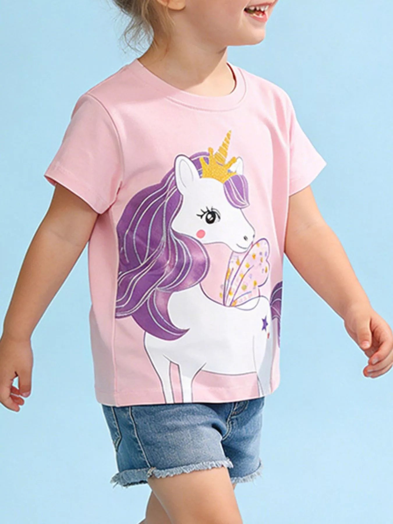 Children's Unicorn Graphic Short Sleeve T-Shirt