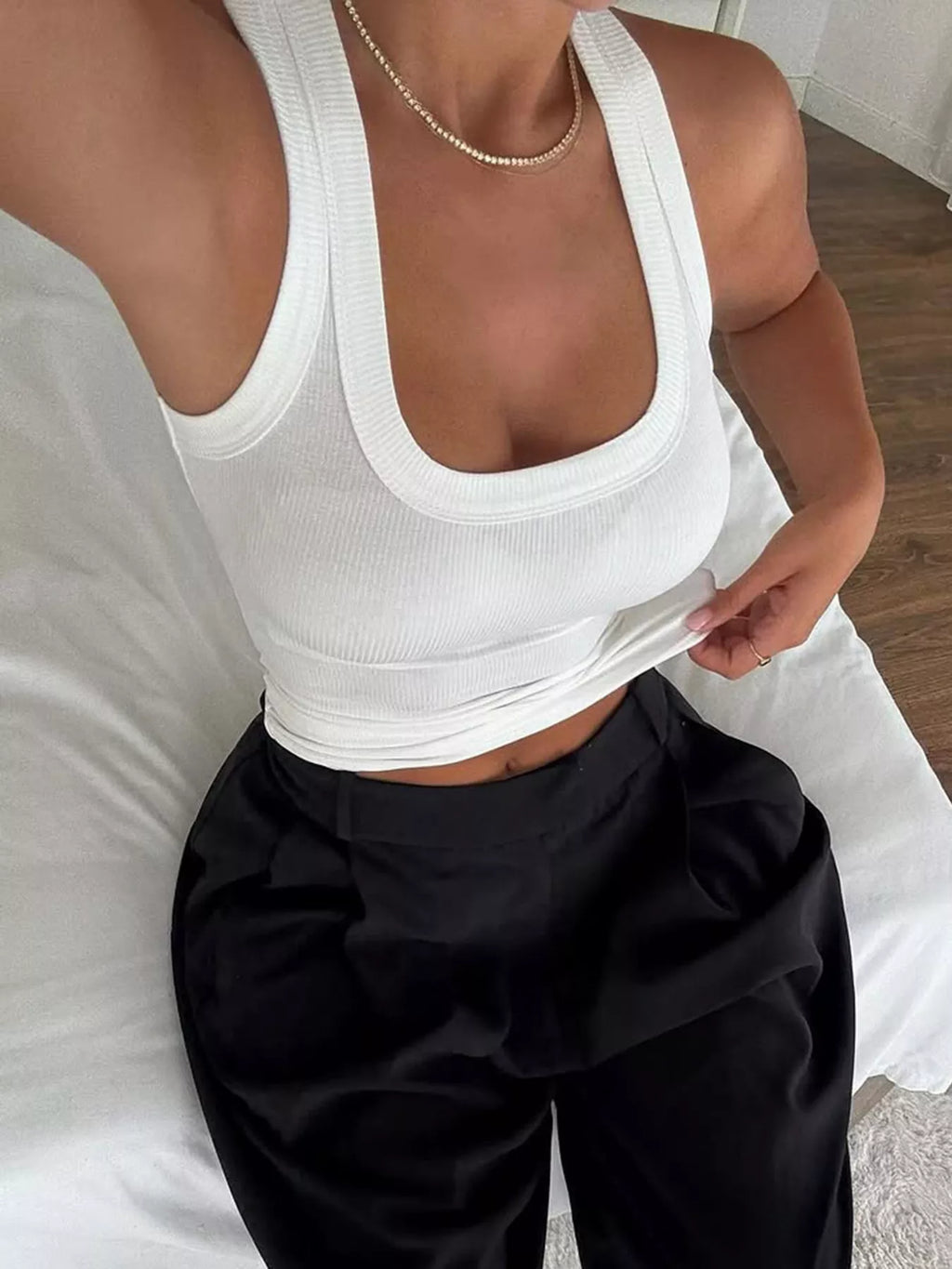 Halter Neck Solid Color Tank