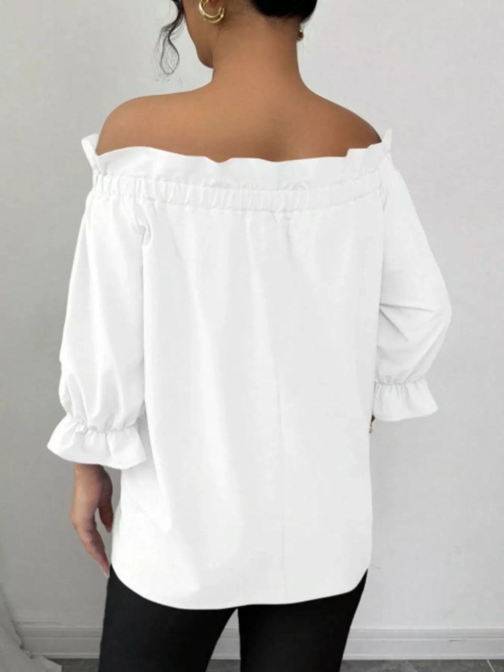 Bow Flounce Sleeve Blouse