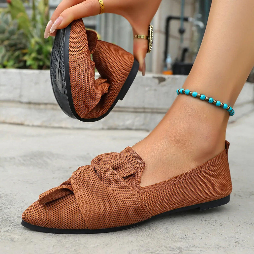 Bow Point Toe Flats Slip-Ons