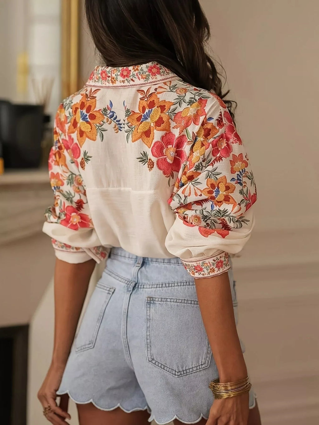Floral Print Button Up Shirt