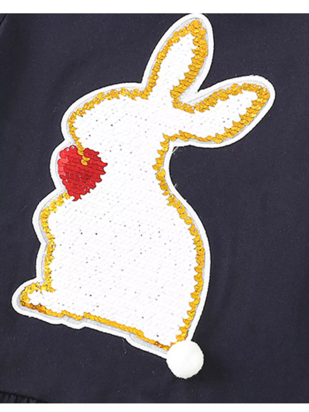 Children's Cute Rabbit Applique Ruffle Hem T-Shirt