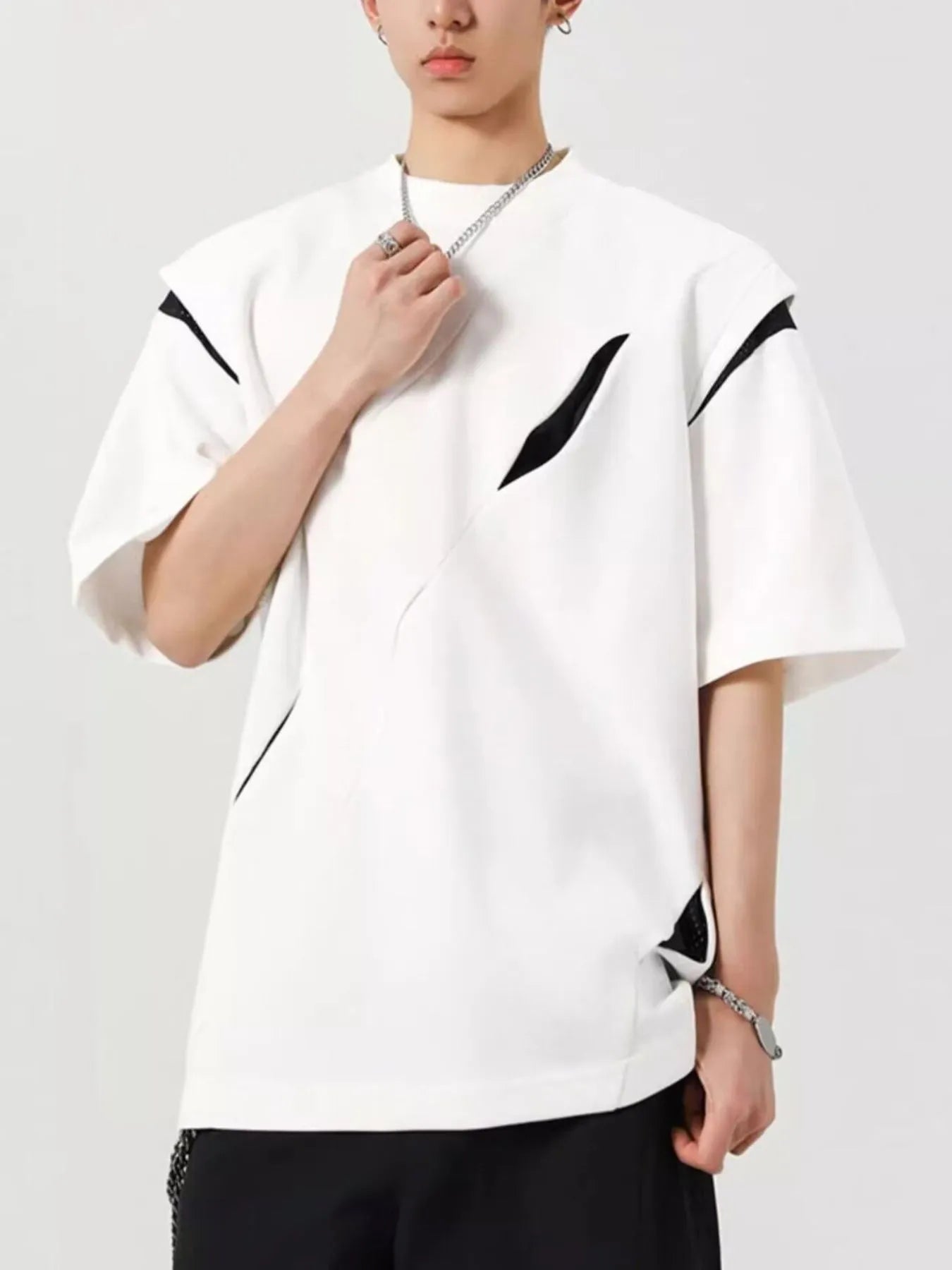 Men's Full Size Oversized Streetwear Short Sleeve T-Shirt Plus Size